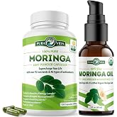 PURA VIDA MORINGA Capsules (120 Count) Organic Moringa Oil (2fl oz)