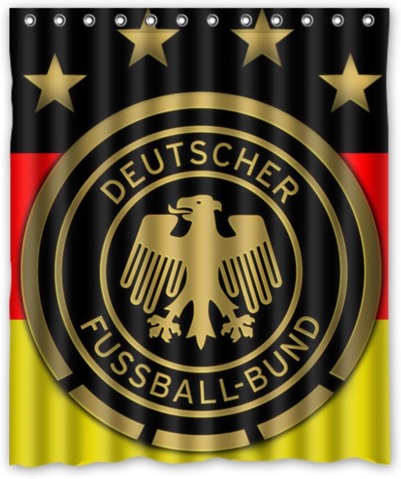 DONGMEN Fast & Furious Custom German football team Logo Fabric Waterproof Polyester Shower curtain for Bathroom 60" x 72"