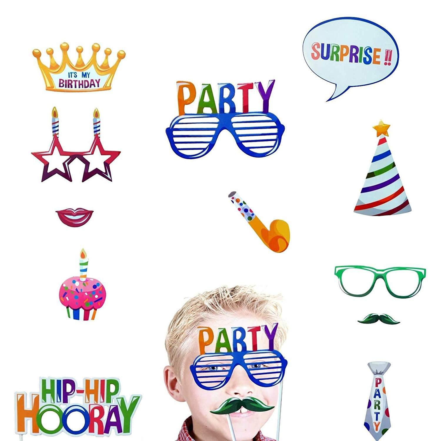 Photobooth Props 22 Pcs Happy Birthday Photo Booth Props Funny Diy Creative Birthday Decor For Celebrating Birthday Home Kitchen