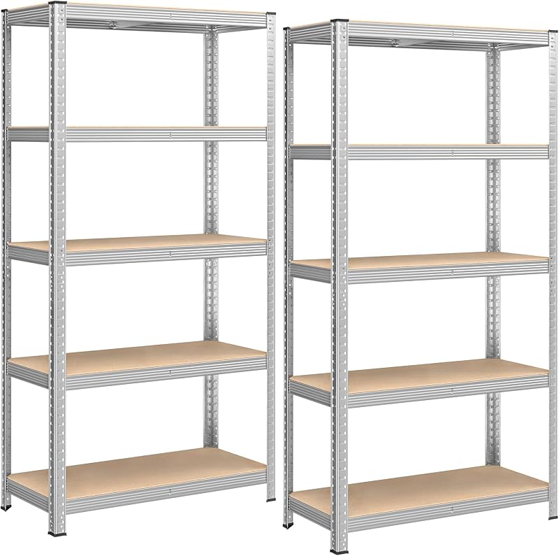 SONGMICS 5-Tier Heavy-Duty Shelving Units Set of 2 875 kg 40 x 90 x 180 cm