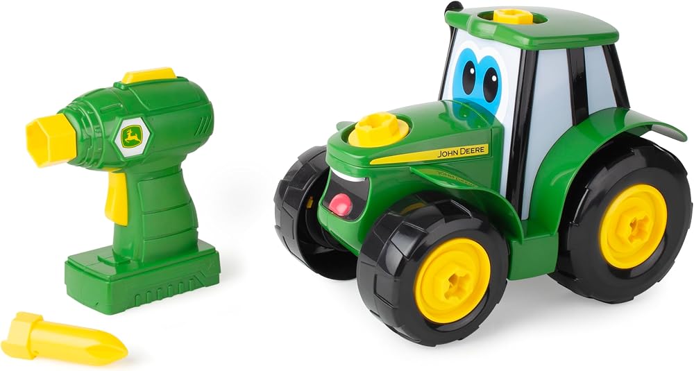BUILD-A-BUDDY John Deere Build A Johnny Tractor 16 Parts Toy Drill 18m+