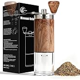 Manual Pepper Grinder, Durable Professional High Output Pepper Mill with Hand Crank, Refillable Adjustable Spice Grinder for Black Peppercorns, White Pepper, Sesame and Salt