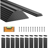 CAMMOO 55 Pcs 26" Rectangular Deck Balusters, Straight Spindles Railing Kit | Level with Scale, Pre-Installed Plugs, 110 Screws, Rustproof Finish, 2000 LBS Capacity, for Porch,Balcony,Staircase,Poolside