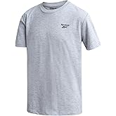 Reebok Boys Shirt - Short Sleeve Cotton T Shirt for Boys with Logo - Summer Kids Clothes for School and Play (Sizes: 8-14)