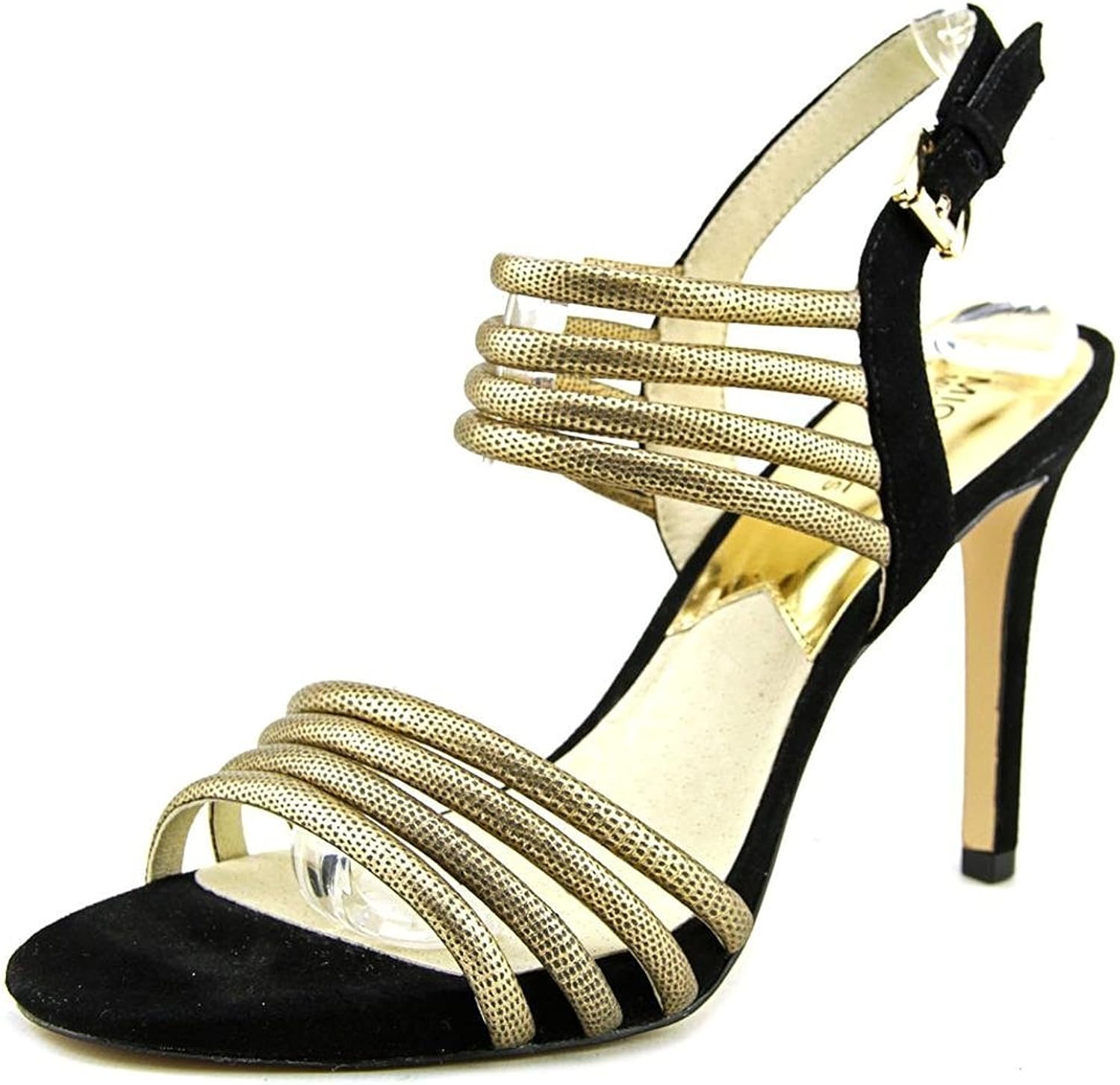 michael kors black shoes with gold heels