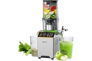 whall Cold Press Juicer, Touchscreen Juicer Machines with 4.5'' Large Feed Chute, Stainless Steel Masticating Juicers Easy to