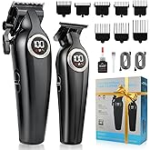 Hair Clippers for Men Professional, Cordless Barber Clippers and Trimmers Set, Electric Clippers for Hair Cutting Kit with LED Display, Gift for Men