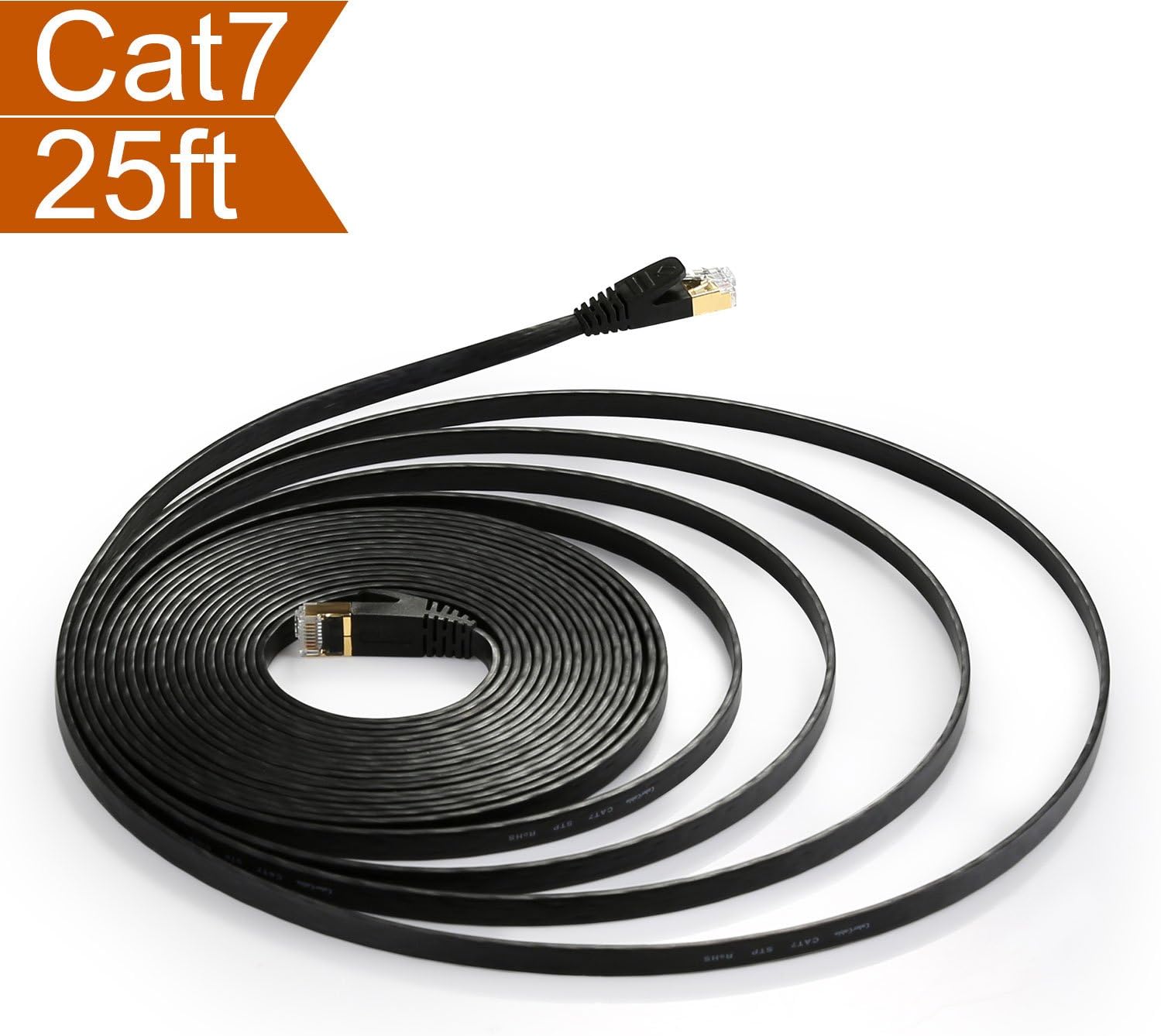 CelerCable Flat Cable Shielded(STP) Cat7 25ft