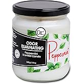 Peppermint Odor Eliminating Highly Fragranced Candle - Eliminates 95% of Pet, Smoke, Food, and Other Smells Quickly - Up to 80 Hour Burn time - 12 Ounce Premium Soy Blend