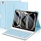 KBCASE Keyboard Case for iPad Pro 11 inch (M5/M4) 2025/2024, Detachable Bluetooth Keyboard Case for iPad Pro 11 inch M5 M4, with Pencil Holder (Light Blue)