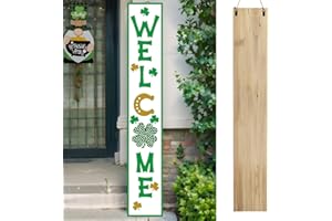 flangairy St Patricks Day Porch Sign Welcome Sign For Front Porch Standing Front Door Outdoors Irish Decor Wooden Tall Large Vertical Board Home Yard Decorations