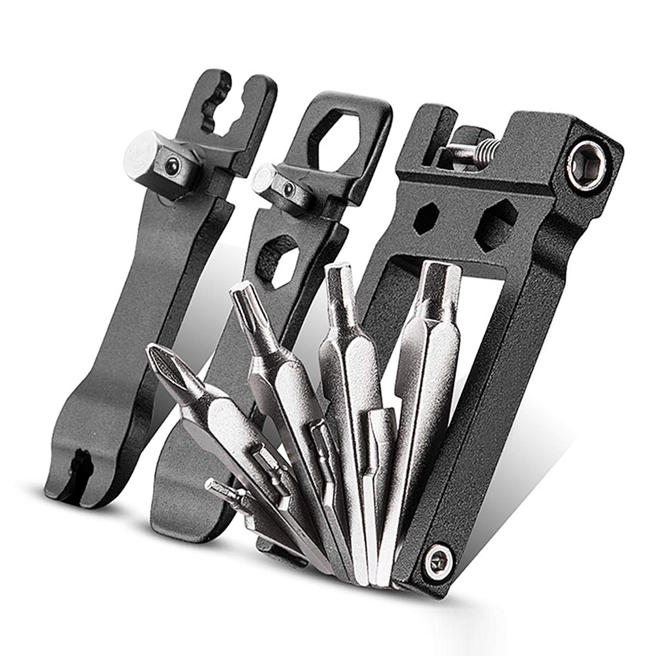 GuDoQi 19 in 1 Bike Multi Tool, Bike Maintenance Kit, Bicycle Chain Convenient Remover, Cassette Flywheel Removal, Allen Wrench, Bicycle Repair Kit for Road and Mountain Bikes