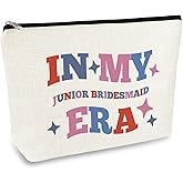 Junior Bridesmaid Gift Makeup Bag Wedding Party Gifts Junior Bridesmaid Proposal Gifts Cosmetic Bag Bridal Bachelorette Party Gifts for Bridesmaids Maid of Honor Friends Sister Zipper Toiletry Pouch