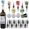 JIOFAVIU 15 Pcs Resin Wine Bottle Stopper Molds Set, Wine Stopper Silicone Molds for Epoxy Resin (5 Molds with 10 Stoppers)