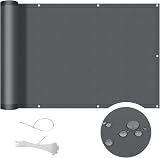 Cool Area Balcony Privacy Screen 90x600cm Anthracite PES Anti-Peeping Waterproof
