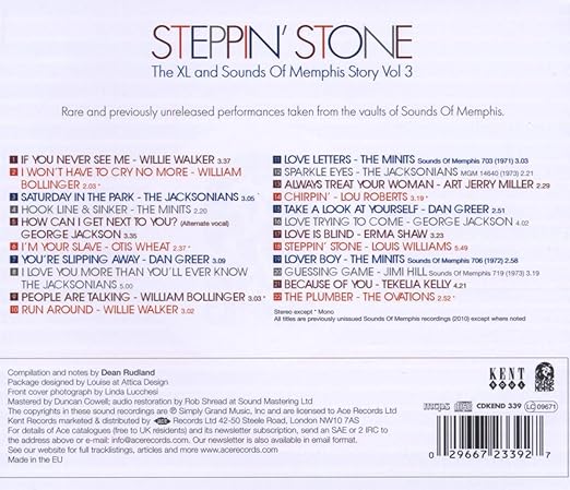 Steppin Stone The Xl And Sounds Of Memphis Story Volume 3 Amazon Co Uk Music