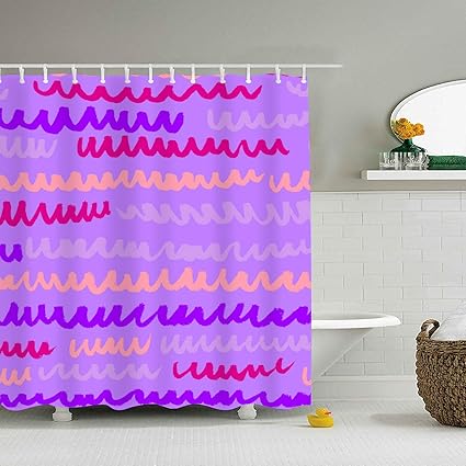 Amazon Com Fornate Standard Printed Shower Curtain Waves Stripped