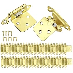 Gold Cabinet Door Hinges 1/2 Inch Overlay
