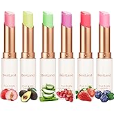 6 Pcs/Set Peach Aloe Vera Strawberry Blueberry Avocado Grape Jelly Lipstick Set Temperature Change Moisturizer flower Lip Sti
