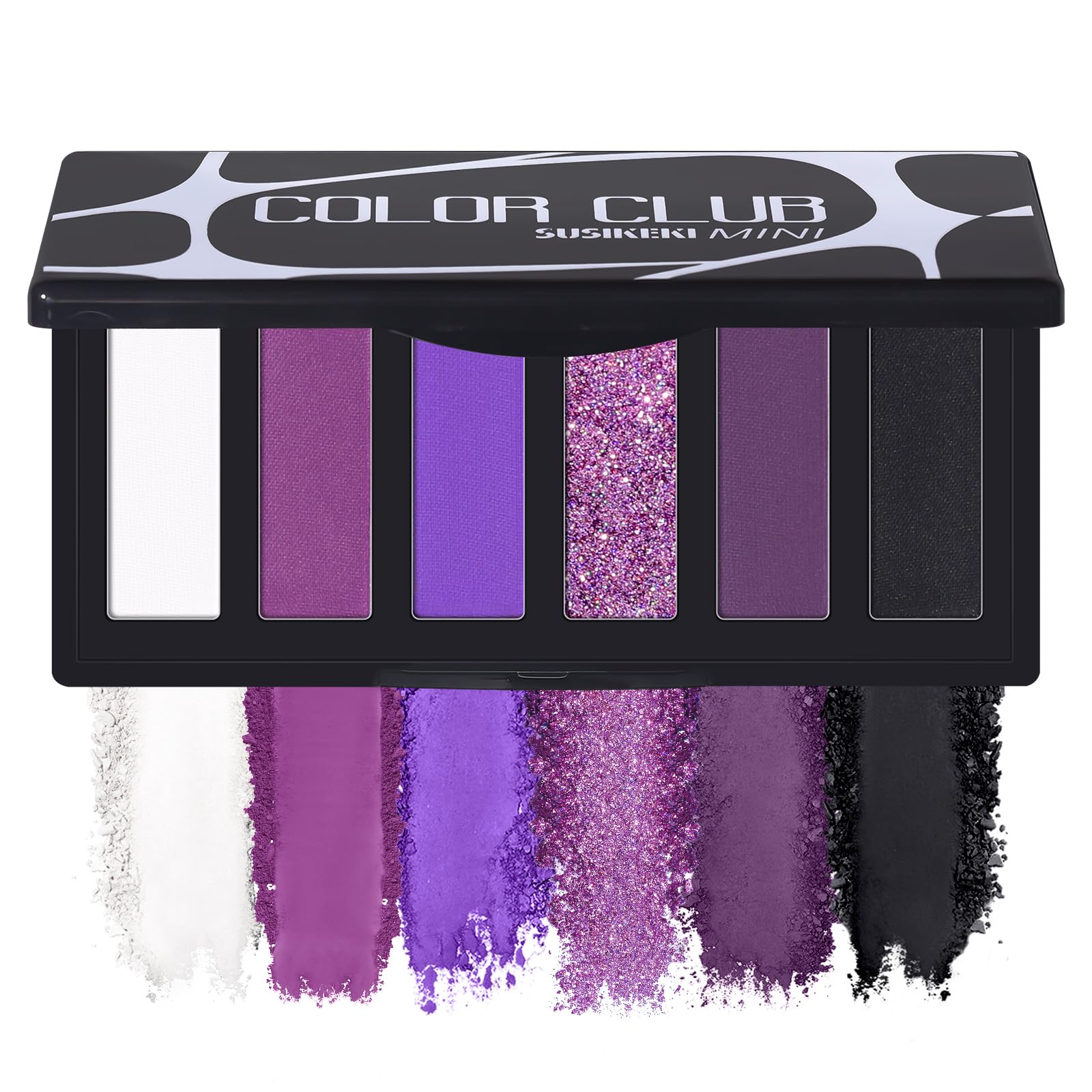 Photo 1 of SUSIKEKI Purple Eyeshadow Palette with Mirror Lilac Violet Plum Tones Matte Shimmer Glitter 6 Colors Mini Eye Shadow Pallet Travel Size Highly Pigmented for Fairy Witch Goth Halloween Costume Makeup