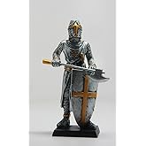 Pacific Giftware 4 Inch Medieval Knight with Axe and Shield Resin Statue Figurine