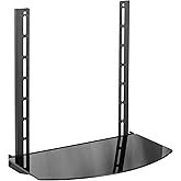 VIVO Under Above VESA Back of TV Wall Mount Shelving Bracket with Tilt, DVD Player, Cable Box, Stereo, and AV Component Glass