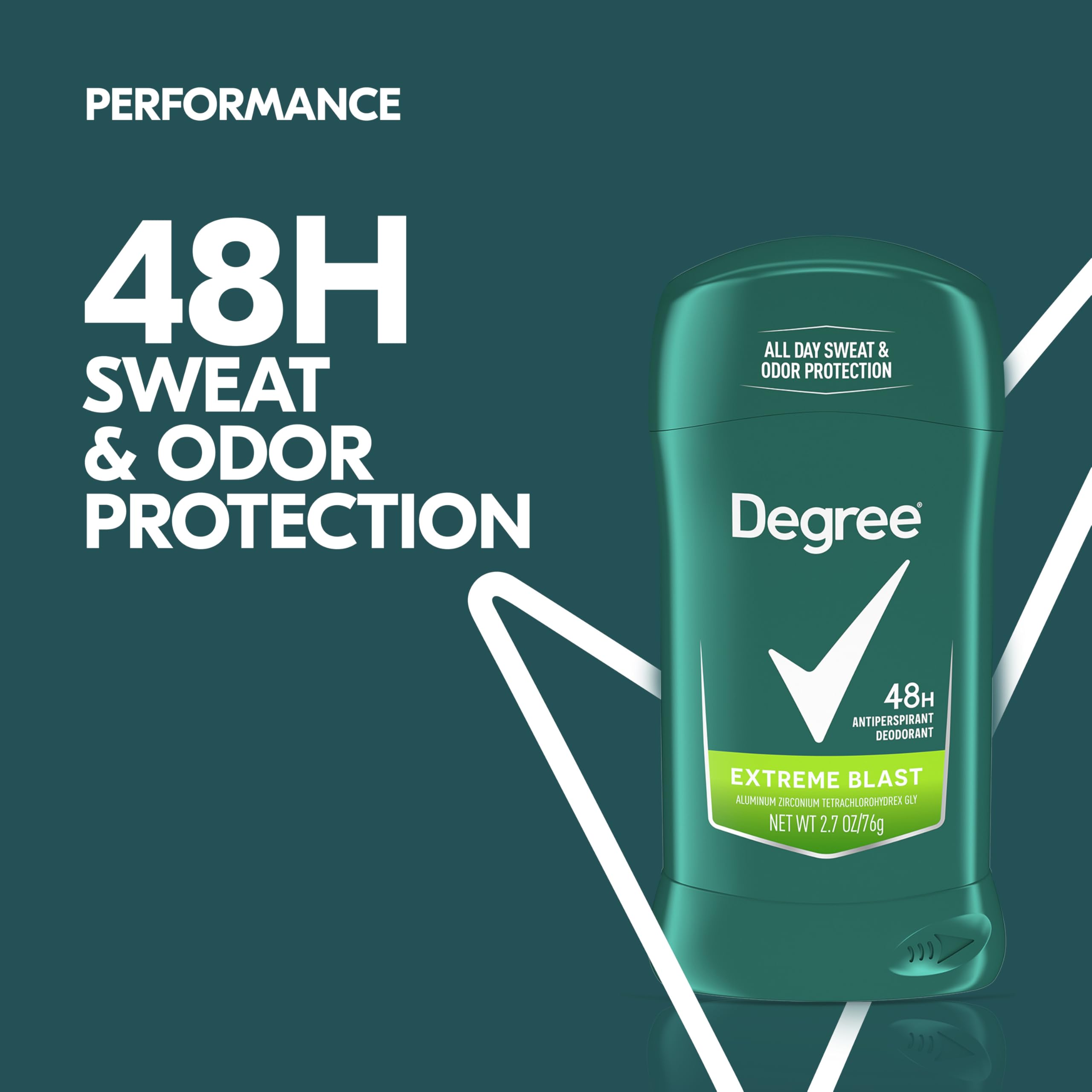 Degree Men Original Protection Antiperspirant Deodorant 48-Hour Sweat and Odor Protection Extreme Blast Antiperspirant For Men 2.7 oz