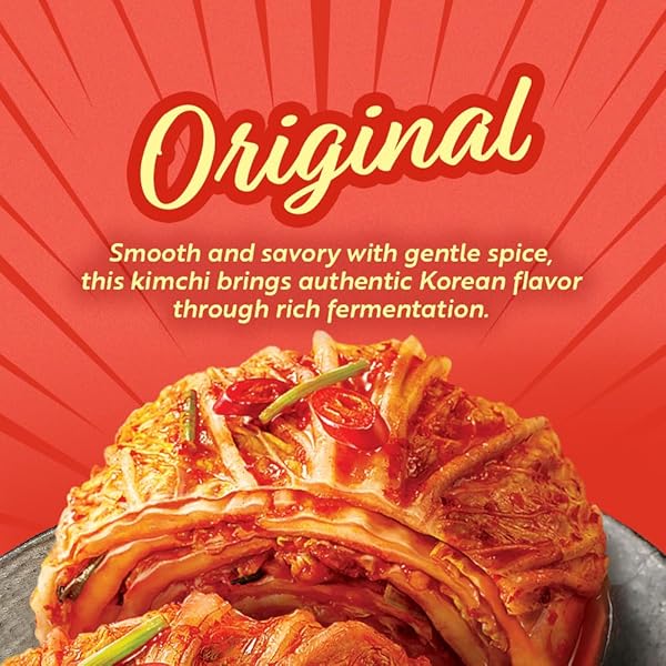 SPICY PREMIUM FERMENTED KIMCHI NAPA CABBAGE [ FUN SIZE POUCH PACK OF 8] – [ORIGINAL] – (GLUTEN FREE / KETO / VEGAN) | 0 FAT/ 0 SUGAR/ 0 CHOLESTEROL | LONG SHELF LIFE | PERFECT FOR RAMEN & STIR-FRIES – JONGGA