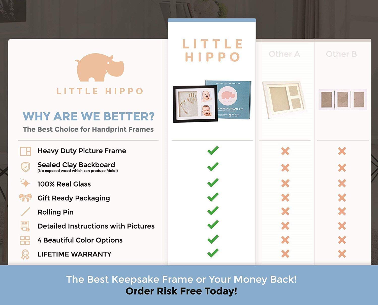 little hippo baby footprint and handprint kit