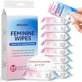 Feminine Wipes 64 Count, Impossibly Compact Travel Mini Packs | pH Balanced Daily Freshening Wipes, Hypoallergenic Period Friendly Private Care for Teens &amp; Women Hygiene &ndash; 8 Packs