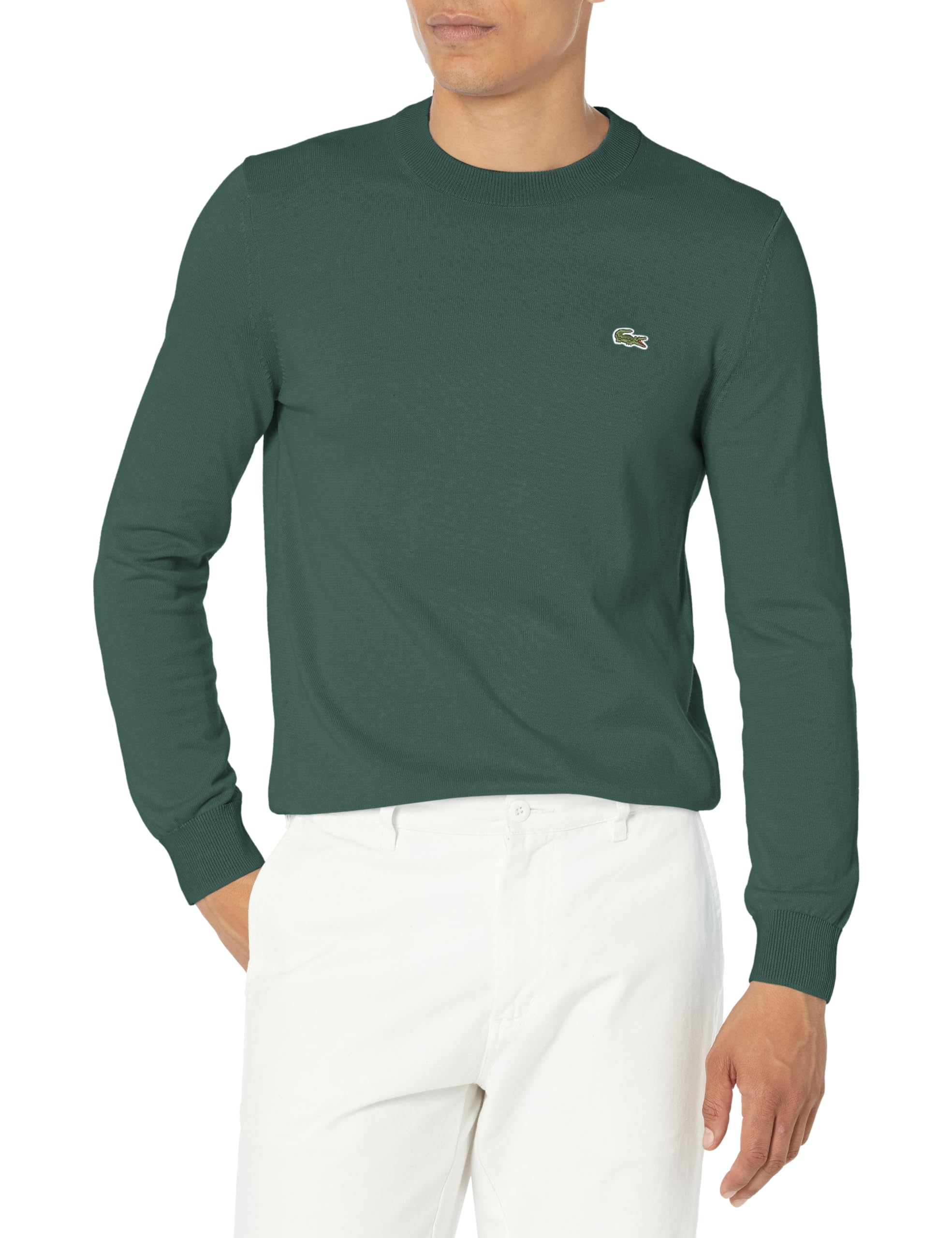 Lacoste Men’s Long Sleeve Cotton Jersey Regular Fit Crew Neck Sweater
