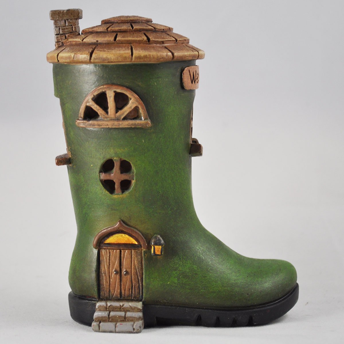 Prezents.com Fairy Garden UK Wellington Boot House Mystical Garden Indoor Elf Pixie Home H12cm