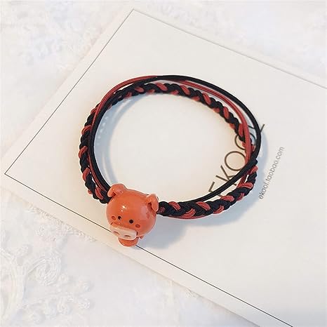 Amazon Co Jp ヘアアクセサリー 動物の弾性輪ゴムかわいいカラフルな豚ツイストヘアロープポニーテールホルダーシュシュ女性女の子ヘアタイアクセサリー Color Orange Size D 5 0cm ホーム キッチン