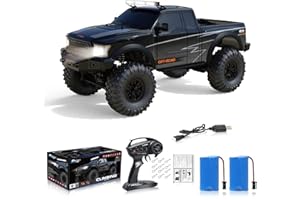 Desdoni RC Cars RC Crawler 1/10 Scale RTR Remote Control Car 4WD 2.4GHz Brushed Offroad Racing Hobby Grade Model Vehicle with LED Lights 2Pcs Battery Toy for Kids and Adults