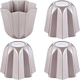 CHEFMADE Pandoros Cake Mold, 3 Inch 4Pcs Non-Stick Small Octagonal Muffin Bakeware for Oven and Instant Pot Baking (Champagne Gold)