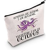 LEVLO Octopus Cosmetic Makeup Bag Octopus Lover Gift Octopuses Are Awesome Makeup Zipper Pouch Bag For Octopus Fans (Octopuses Awesome)