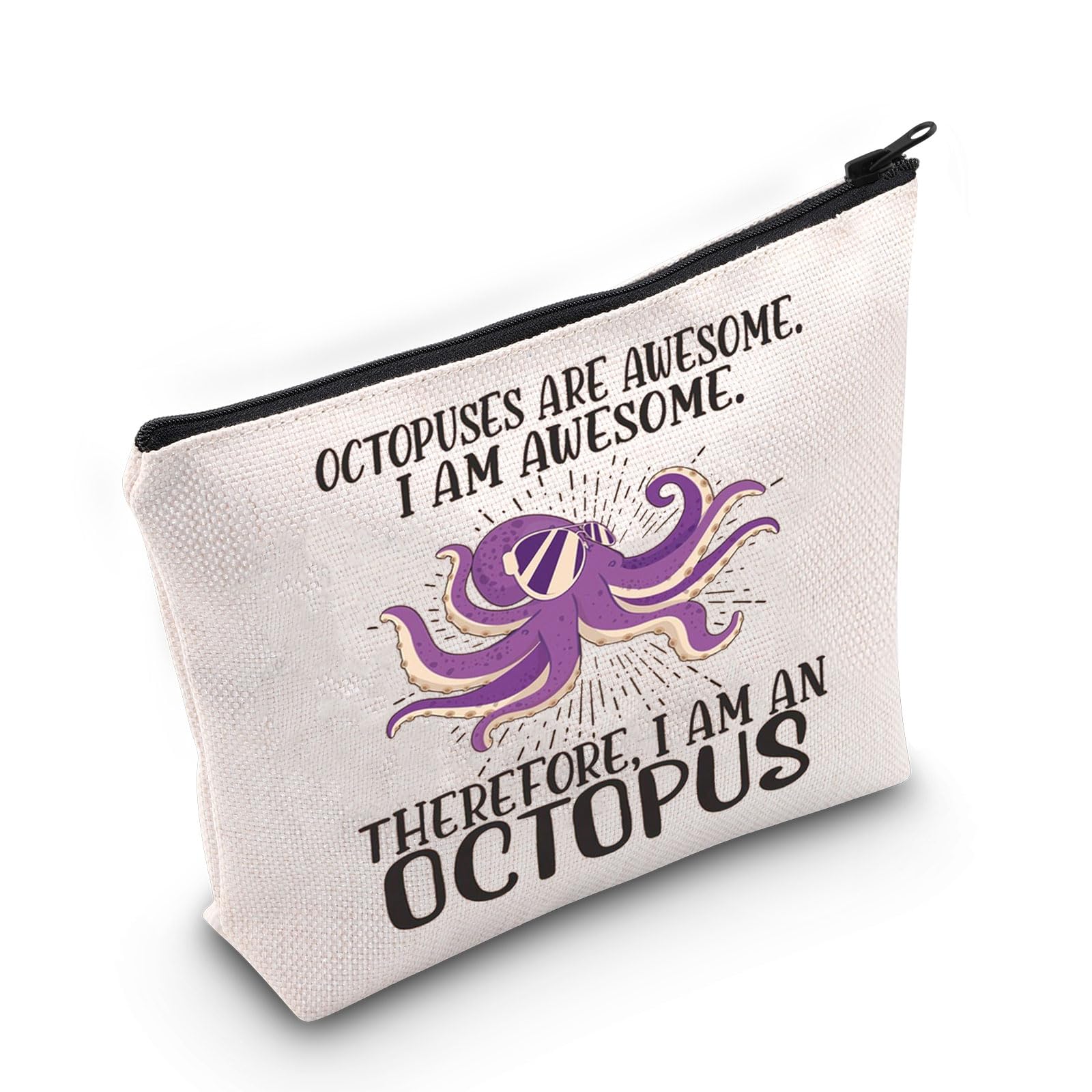 LEVLO Octopus Cosmetic Makeup Bag Octopus Lover Gift Octopuses Are Awesome Makeup Zipper Pouch Bag For Octopus Fans, Octopuses Awesome, Cosmetic Bag