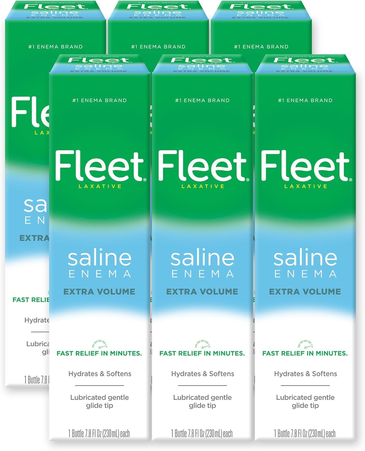 Fleet Saline Laxative Enema, (Packaging May Vary), 7.8 Fl.Oz (Pack of 6) Image