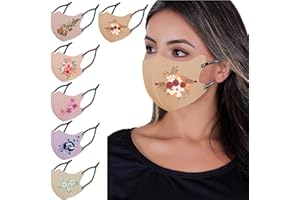 OMG Decor Reusable and Washable Face Masks,Adjustable Ice Silk Cloth Mask,Beautiful Flower Pattern Cloth Face Mask,Pack of 6