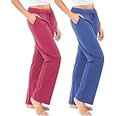 Sexy Basics Women's French Terry Cotton Drawstring Pants | All Season Mid Weight Casual & Lounge Bottoms | Multi Packs