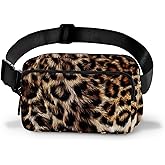 Leopard Print Fanny Pack Women Casual Belt Bag Fashion Waist Pack Easy for Store with Adjustable Strap Traveling Hiking Running Walking