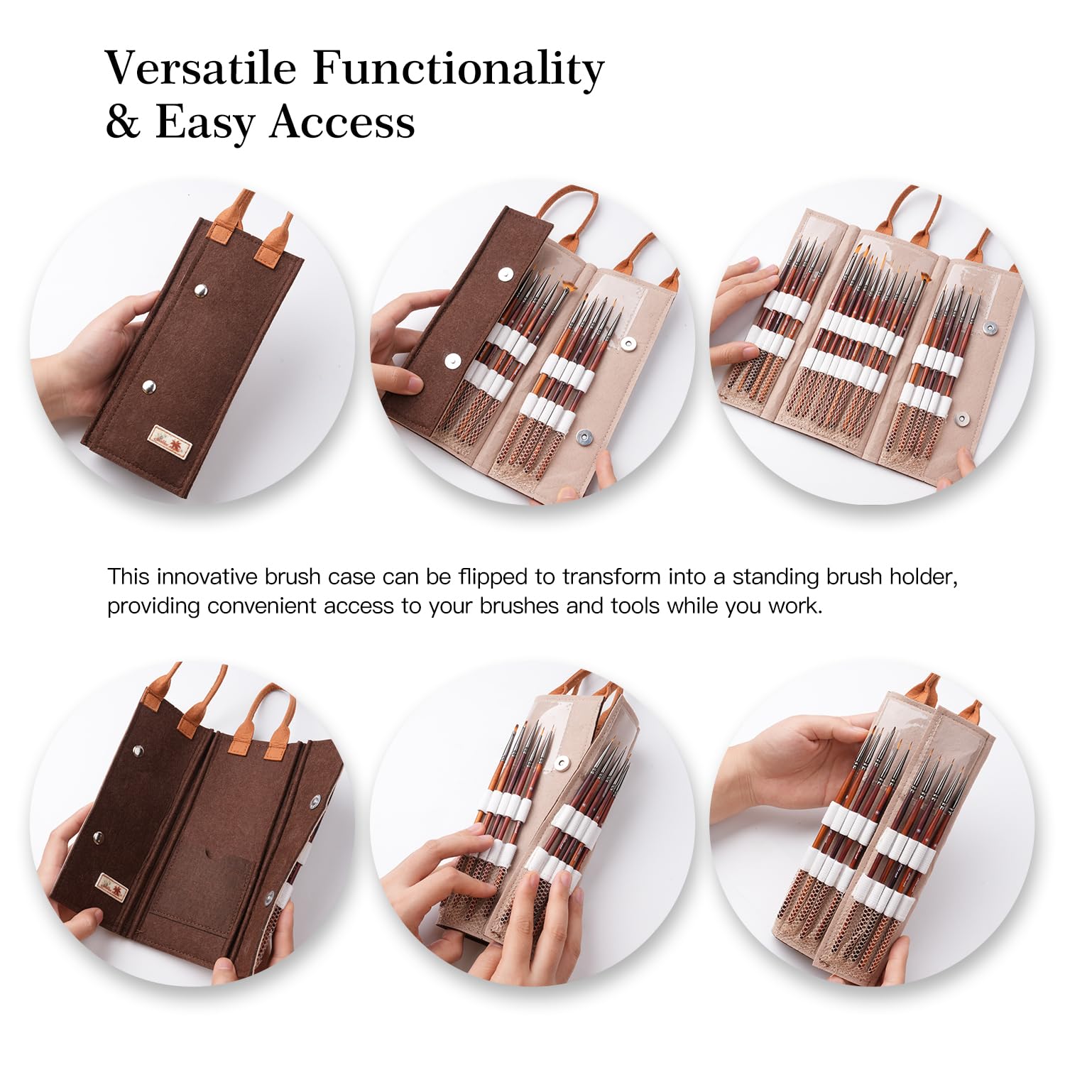 Golden Maple Fine Miniature Paint Brushes – Professional Micro Detail Brush Set for Models, Tabletop Gaming & Fine Art – Portable Travel Case, Acrylic/Watercolor/Oil