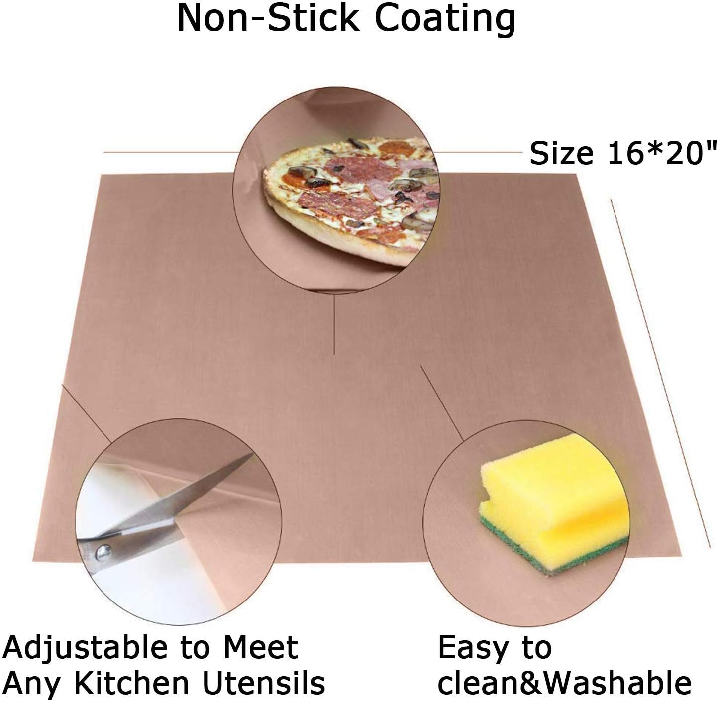 5 Pack Teflon Sheet Transfers Paper 16 x 20” Heat Press Transfer Sheet 100% Non Stick Protects Iron and Work Area Brown