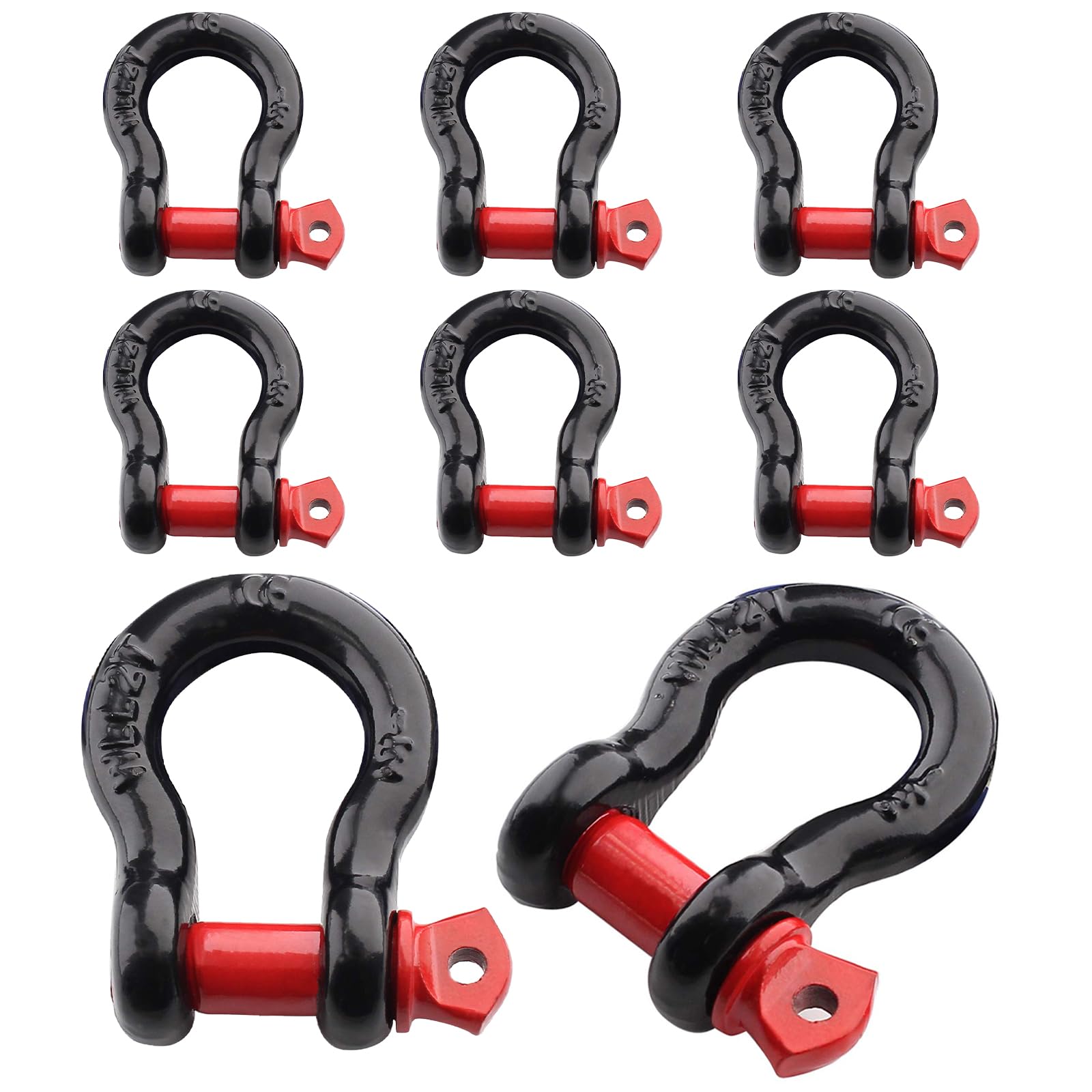 Photo 1 of ***MISSING PARTS***
Qjaiune 8 Pack 1/2 Inch D Ring Shackles, 12 Ton (26455 lbs) Maximum Break Strength, Heavy Duty Anchor Shackle with Screw Pin for Tow Strap Winch Off-Road Vehicle Recovery (Red & Black)