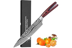 Triple Tree Japanese Chef Knife, 8 Inch Professional Kitchen Knife with Ergonomic Pakkawood Handle, High Carbon Stainless Ste