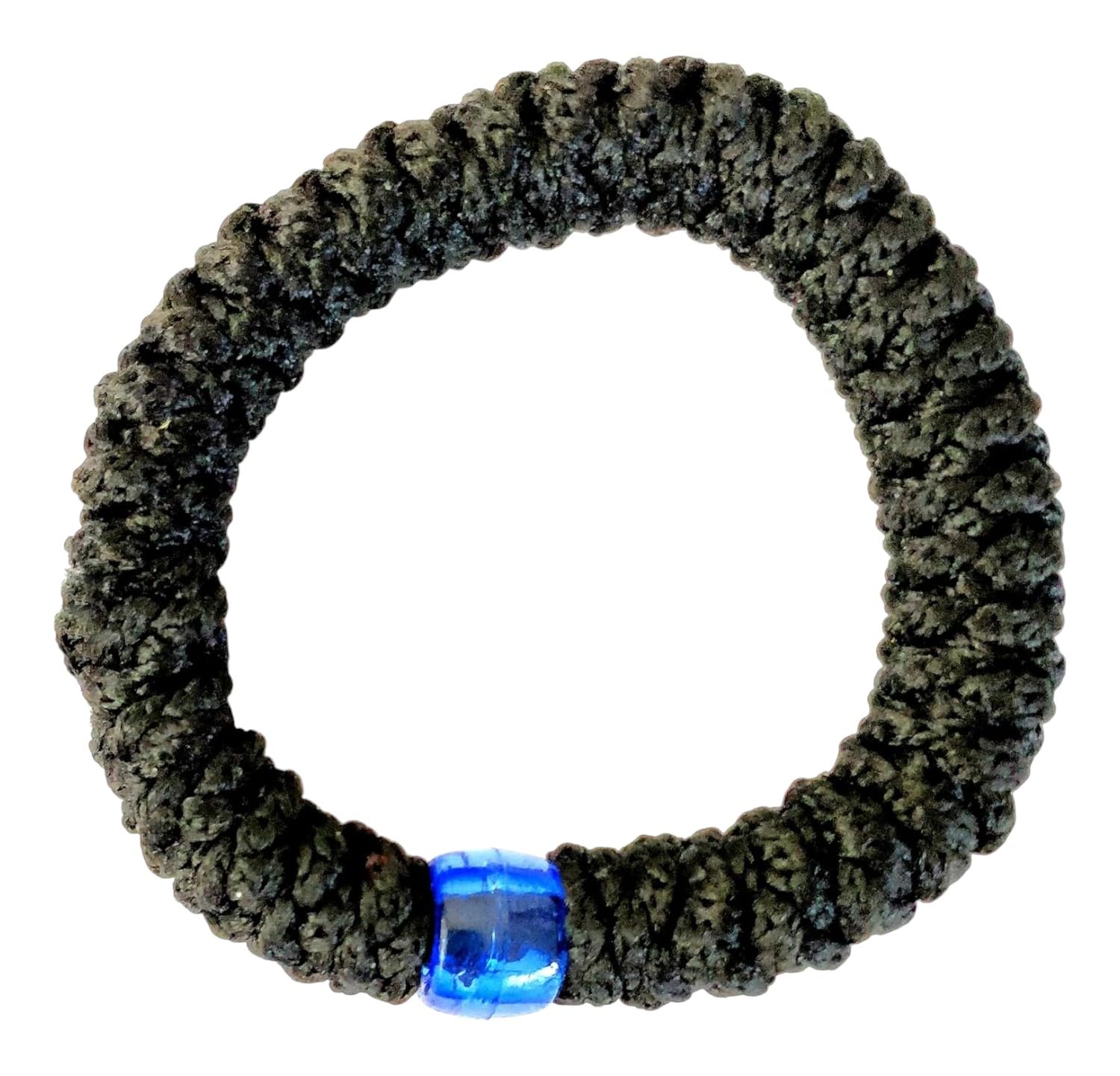 IconsGr Handmade Christian Orthodox Greek Chotki, Komboskoini, Prayer Rope Elastic with Blue Bead