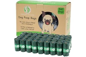GREENER WALKER Poop Bags for Dog Waste-540 Bags,Extra Thick Strong 100% Leak Proof Dog waste Bags (Deep Green)