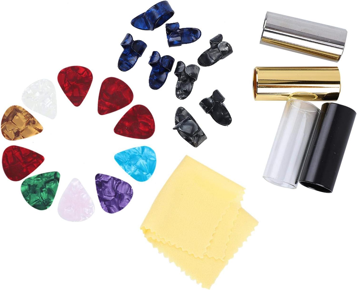 Guitar Accessories Kit Stainless Steel Guitar Slide Finger Picks Set including Iron Box for Guitarist Playing Accessories - Image 3