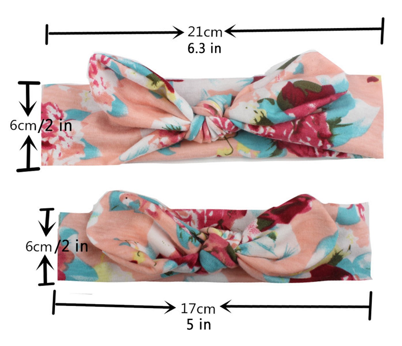 Calliar Womens And Baby Fashion Flower Bow Head Wrap Headbands Elastic Hair Band,7 Pairs-Color 1