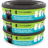 LitterLocker - Pack of 3 Round Plastic Film Refills for Cats - Green - 17cm x 17cm x 15cm.